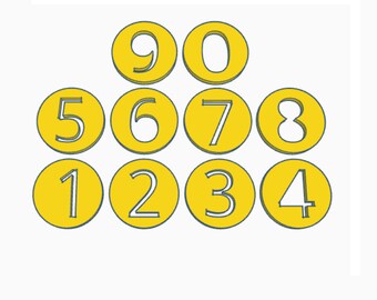 Set #14b Numbers - 10 Extruder Discs