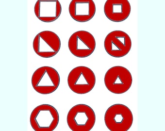 Set #3 Basic Shapes 1 - 12 Extruder Discs