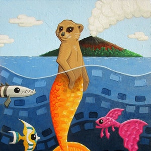 Meerkat Mermaid Print