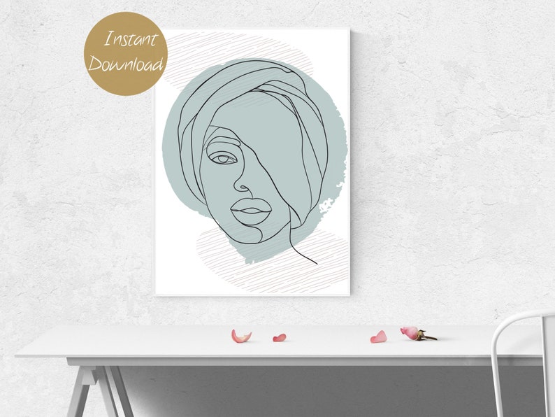 Living room decor Women/'s faces print abstract art Instant downloads Digital print art Gifts Wall decoration Bohemian Art Home decor