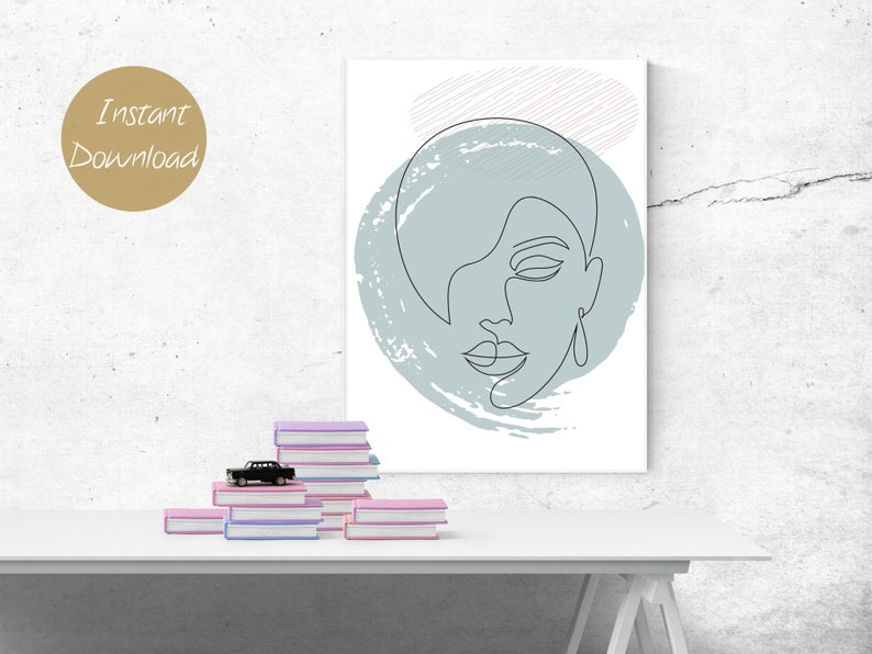 Living room decor Women/'s faces print abstract art Instant downloads Digital print art Gifts Wall decoration Bohemian Art Home decor