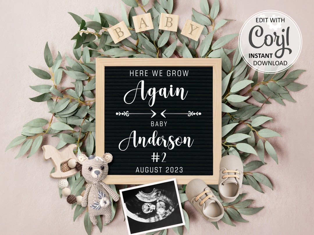 second-pregnancy-announcement-digital-here-we-grow-again-reveal-due