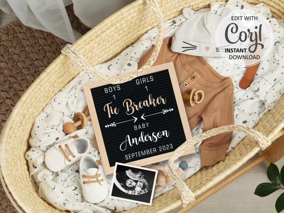 Tie Breaker Pregnancy Announcement Digital Boho Baby -   Digital baby  announcement, Pregnancy announcement, Baby announcement pictures