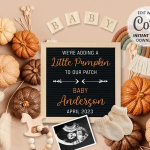 Herbst Social Media Baby Ankündigung digital, Regenbogen Schwangerschaft Ankündigungskarte, bearbeitbare Thanksgiving Herbst Schwangerschaft ankündigen # 352