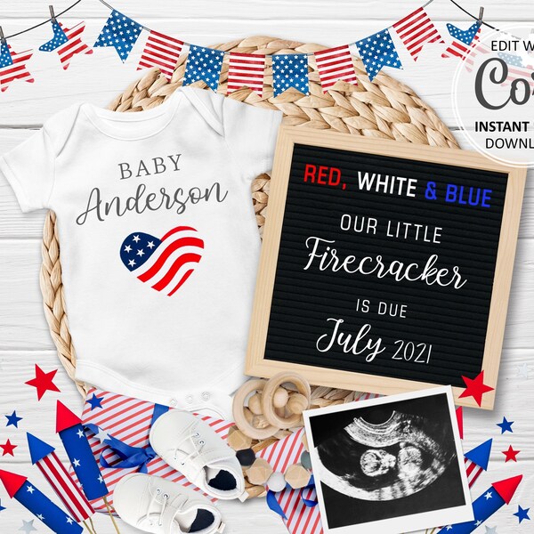 4th of July Pregnancy Announcement - Etsy
