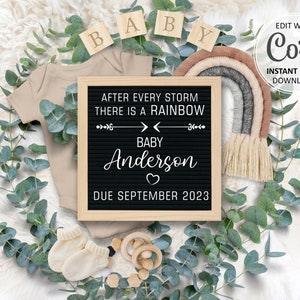 Digital Pregnancy Announcement no ultrasound, Rainbow Baby Reveal due date Editable Announce without sonogram for Social Media #335