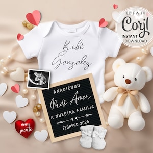 Pregnancy Announcement Spanish, Anuncio de Embarazo, Baby Reveal Social Media, Valentine&#39;s Day, Añadiendo más amor a nuestra familia #1345