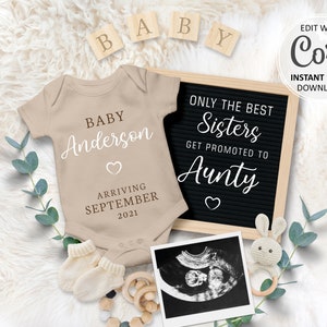 Carte numérique pour faire-part de grossesse sur les réseaux sociaux, promue au rang de tante bébé, date limite annoncée modifiable, annonce Instagram #034 septembre