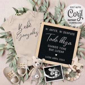 Anúncio de gravidez espanhol, Anuncio de Embarazo, Baby Reveal Social Media, Ni antes ni despues Todo llega cuando tiene que llegar #1041