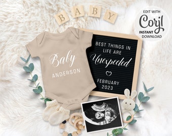 COMING SOON PREGNANCY ANNOUNCEMENT REVEAL CARDS VINTAGE RUSTIC SCAN DUE DATE 