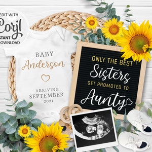 Carte numérique pour faire-part de grossesse sur les réseaux sociaux, promue au rang de tante bébé, date limite annoncée modifiable, annonce Instagram #037 septembre
