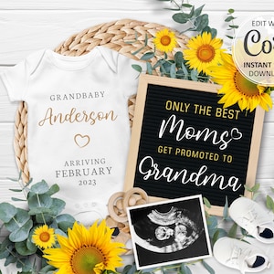 Carte numérique pour faire-part de bébé grand-mère, date d'accouchement prévue pour les grands-parents, tournesol, grossesse, annonce pour les réseaux sociaux # 237
