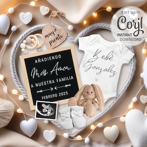 Pregnancy Announcement Spanish, Anuncio de Embarazo, Baby Reveal Social Media, Valentine&#39;s Day, Añadiendo más amor a nuestra familia #1347