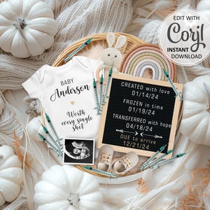 IVF Pregnancy Announcement: Gender Neutral Rainbow Baby Reveal (Digital Template JPG/PDF) #1449