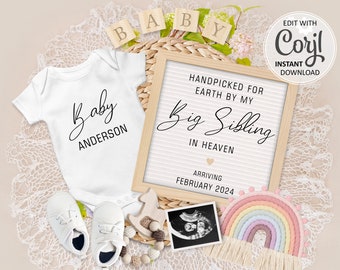 Rainbow Baby Pregnancy Announcement: Editable Template (Digital Download) #681