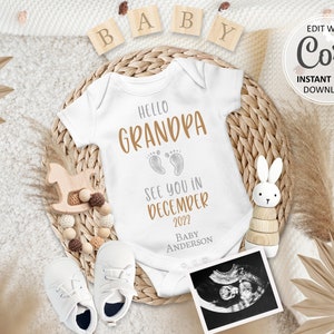 Carte numérique d'annonce de bébé grand-père, date d'échéance révélée par la grossesse d'un grand-père bohème, annonce pour les médias sociaux # 238