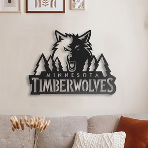 Minnesota Timberwolves Metal Wall Art, Unique Timberwolves Wall Decor for Living Room, Metal Wall Sign, Gift for Basketball Lover