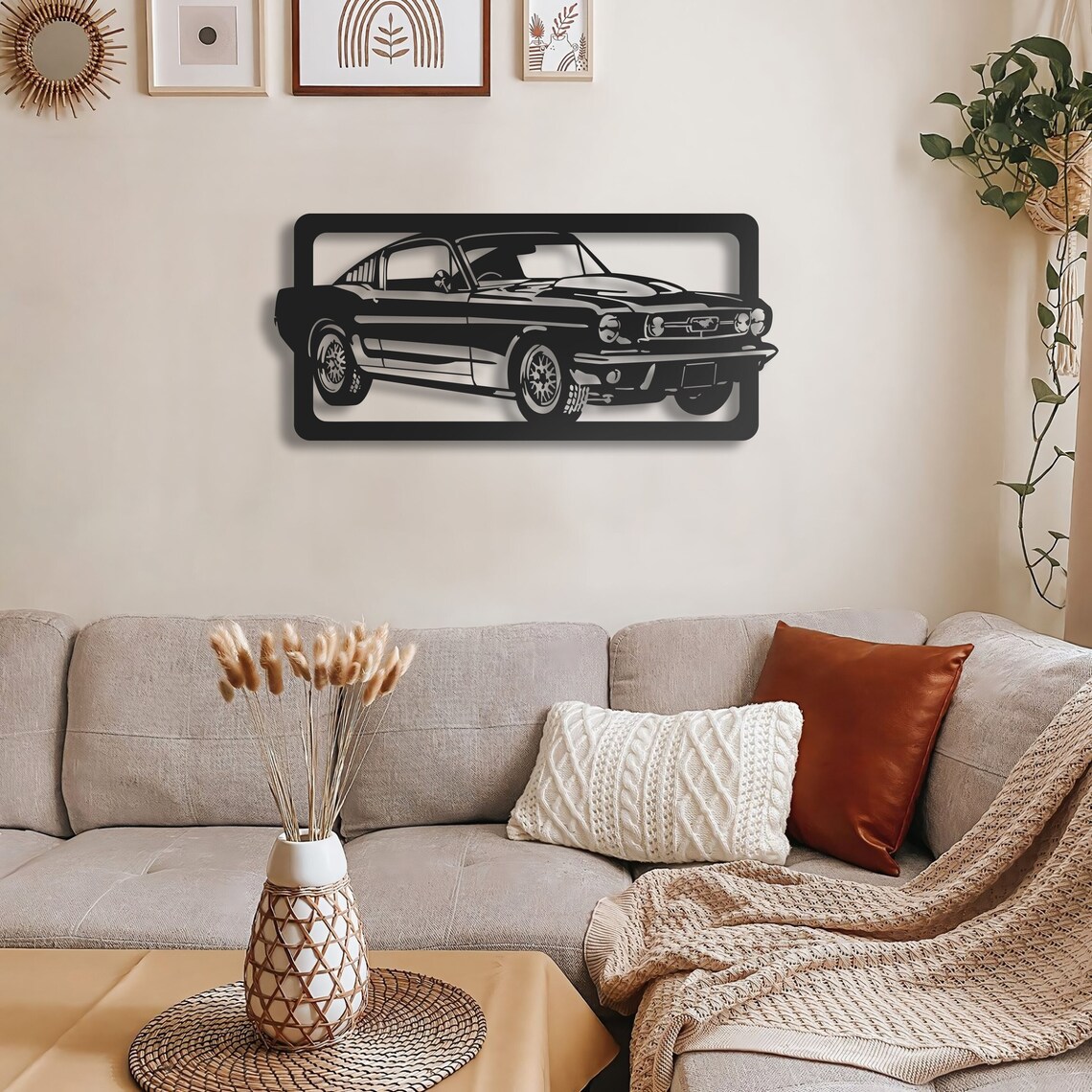 Ford Mustang Metal Wall Art, Unique Ford Mustang Wall Decor for Living
