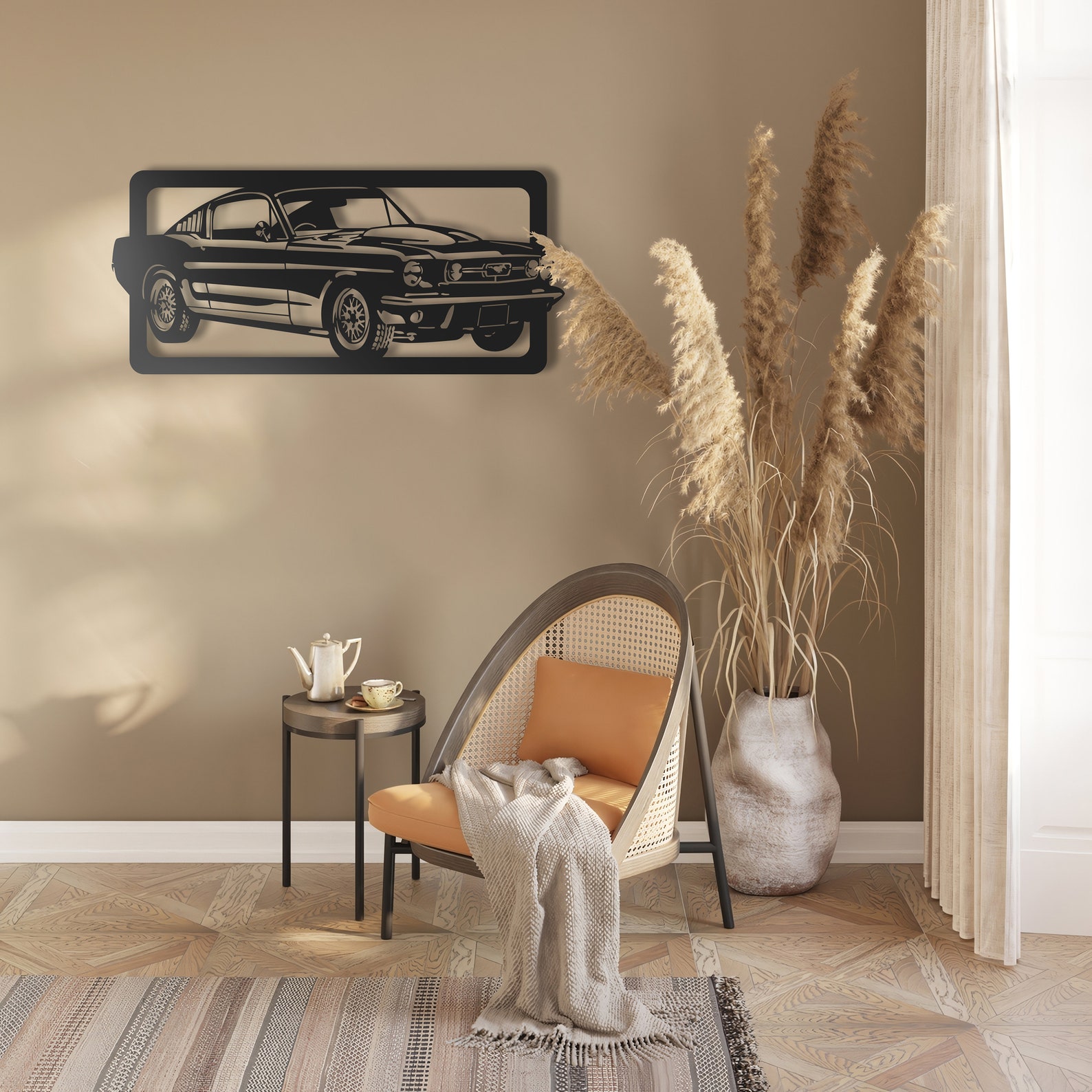 Ford Mustang Metal Wall Art, Unique Ford Mustang Wall Decor for Living
