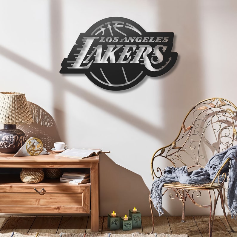 Los Angeles Lakers Metal Wall Art, Unique Lakers Wall Decor for Living