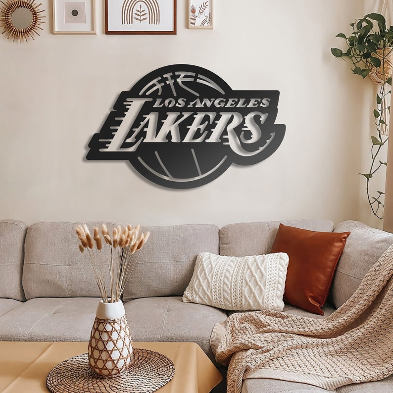 Los Angeles Lakers Metal Wall Art, Unique Lakers Wall Decor for Living