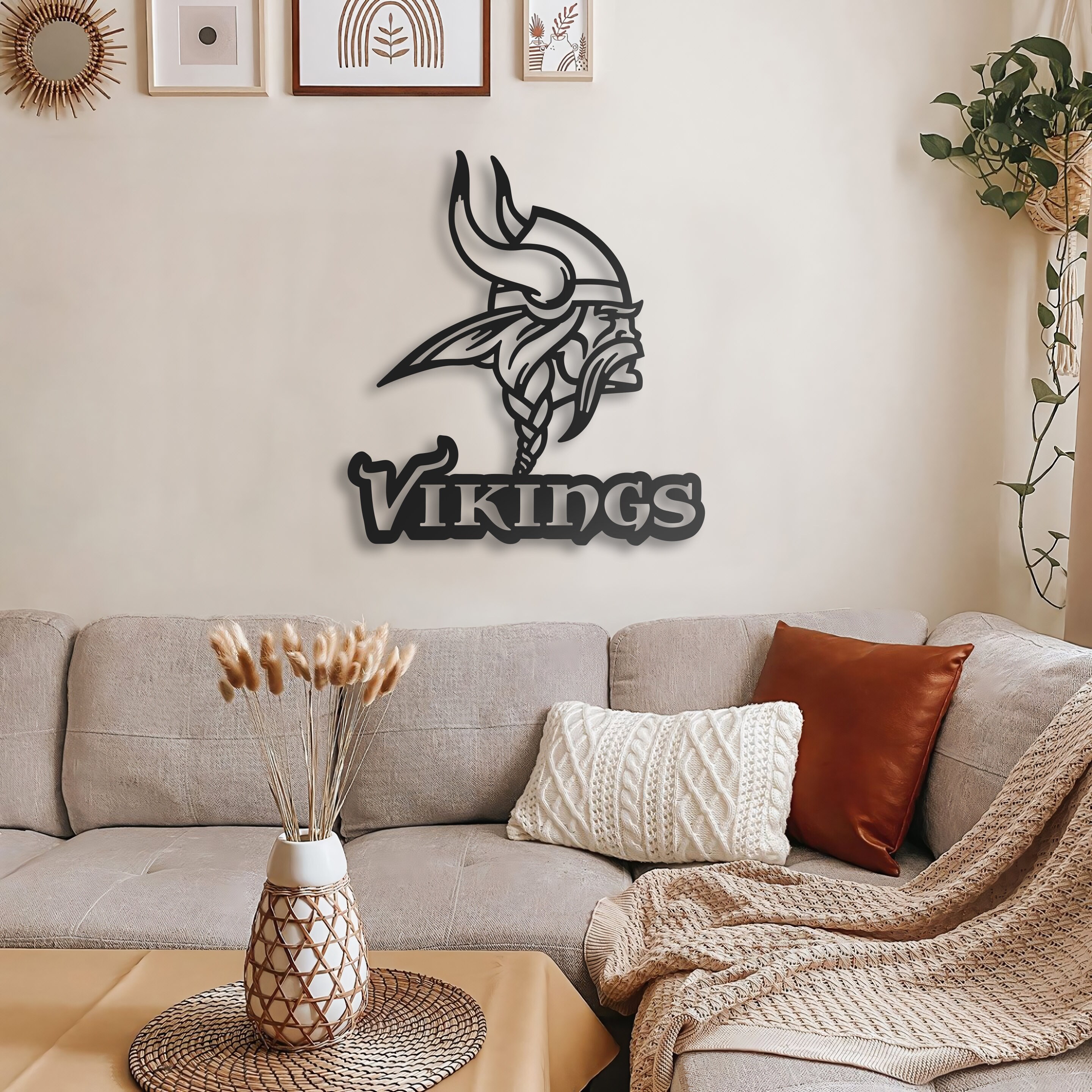 Minnesota Vikings Metal Wall Art, Unique Minnesota Vikings Wall Decor