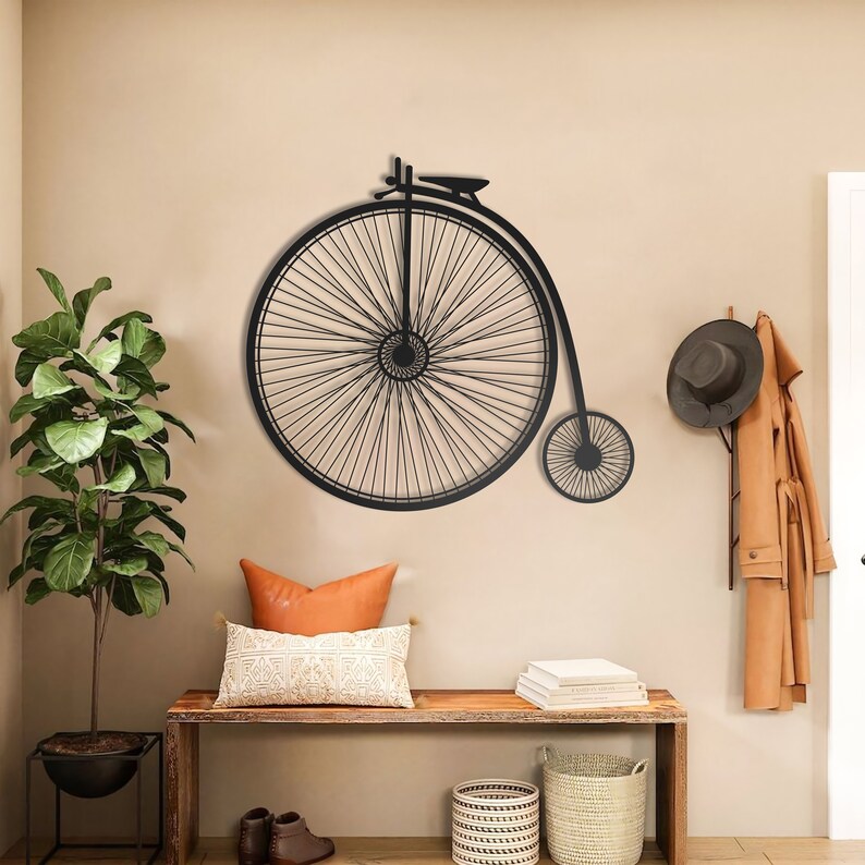 Bicycle Metal Wall Art Bicycle Wall Sign Outdoor Metal Wall Etsy