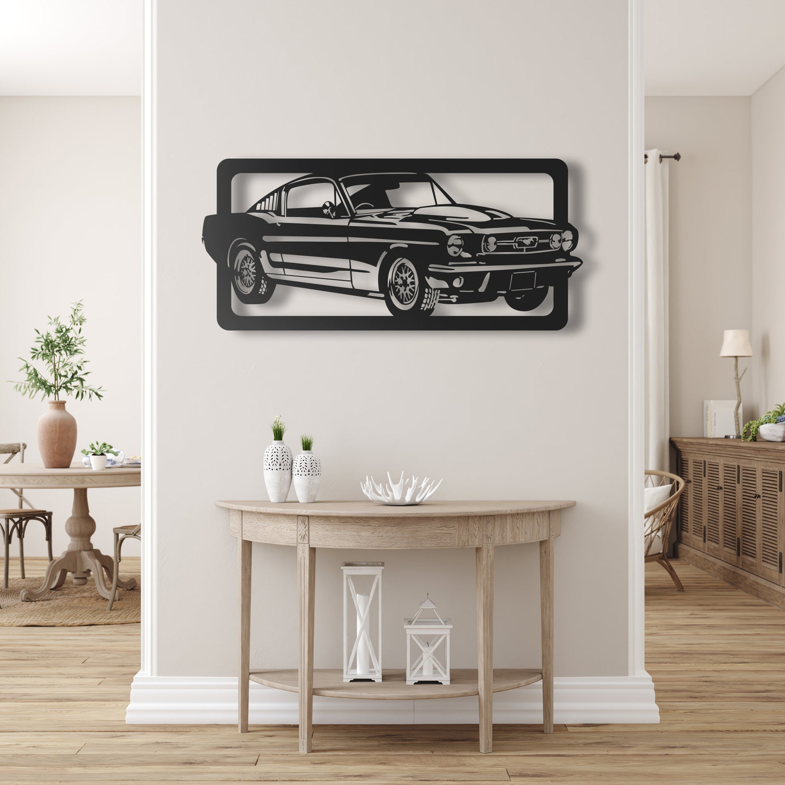 Ford Mustang Metal Wall Art, Unique Ford Mustang Wall Decor for Living