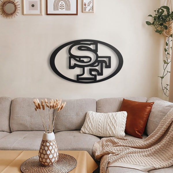 San Francisco 49ers Metall Wandkunst, Einzigartiges Metall Wand-Dekor für Wohnzimmer, Wand-Dekor-Geschenke, Metall-Wand-Zeichen, American Football, NFL