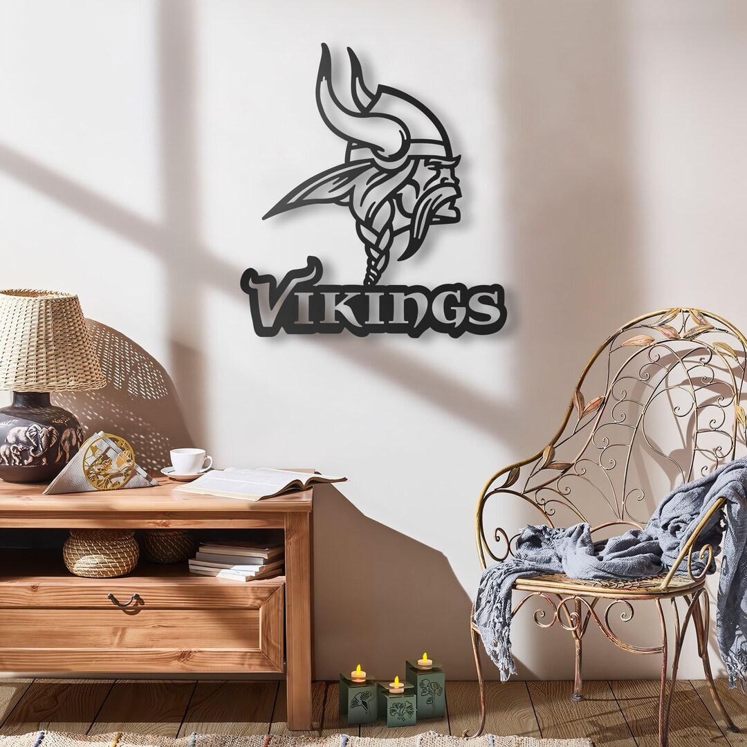 Minnesota Vikings Metal Wall Art, Unique Minnesota Vikings Wall Decor