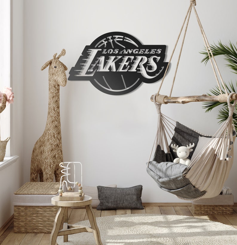 Los Angeles Lakers Metal Wall Art, Unique Lakers Wall Decor for Living