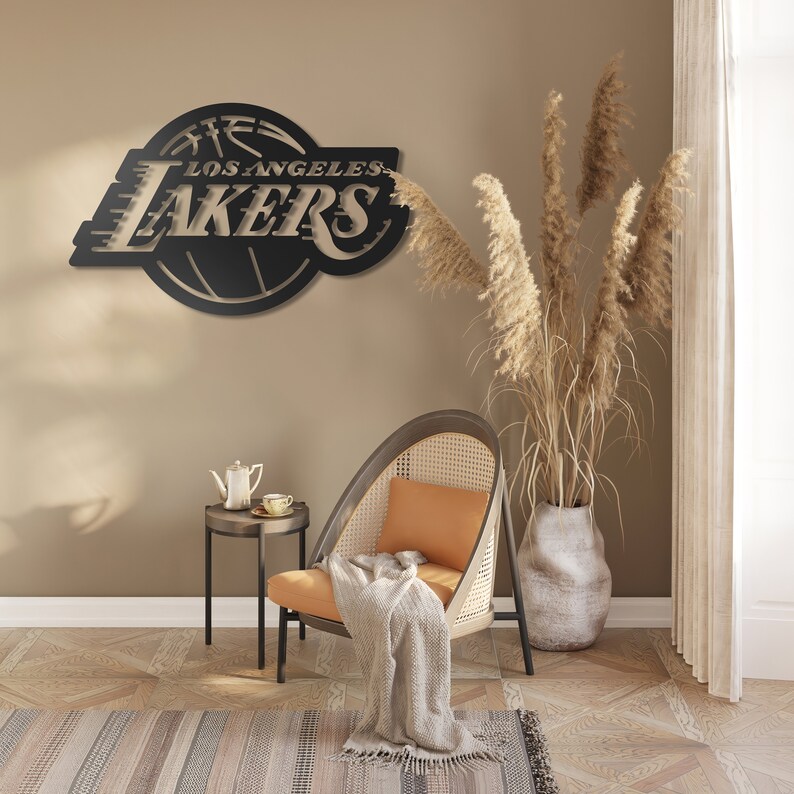 Los Angeles Lakers Metal Wall Art, Unique Lakers Wall Decor for Living