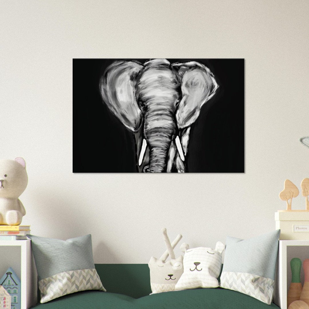 Elephant Design Canvas Decor, Wall Art Canvas, African Art Decor