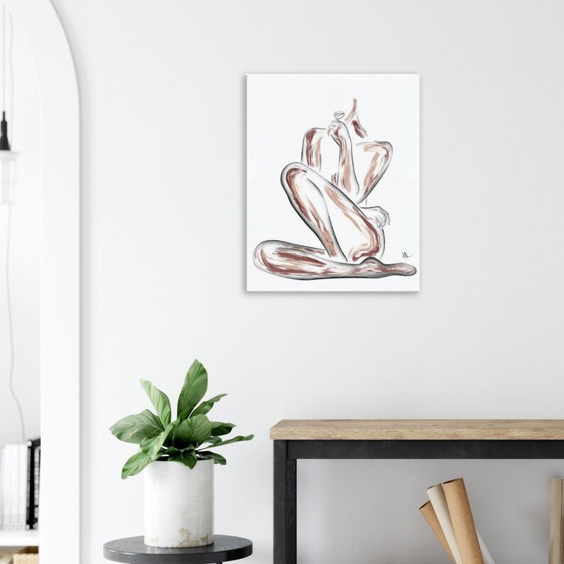Woman Line Art Print, Female Figure Line Art Set, Naked Woman Wall Art Print Set, Abstract Woman Body Wall Art, Minimal Woman Canvas Art