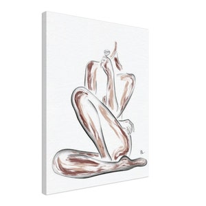 Woman Line Art Print, Female Figure Line Art Set, Naked Woman Wall Art Print Set, Abstract Woman Body Wall Art, Minimal Woman Canvas Art