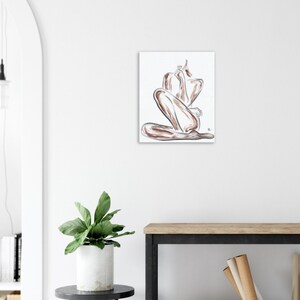 Naked Women Line Canvas Art, Lady Abstract Simple Modern Canvas Print, Vulnerable Lady Embrace Wall Canvas Artwork, Womens Canvas Gift Art