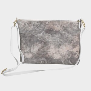 Elegant Grey CrossBody Purse, handmade leather handbag, woman leather bag, elegant leather bag, Black and White Small Purse, Everyday use