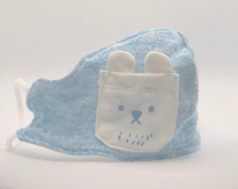 Soft Children's Bear Mask with Pocket