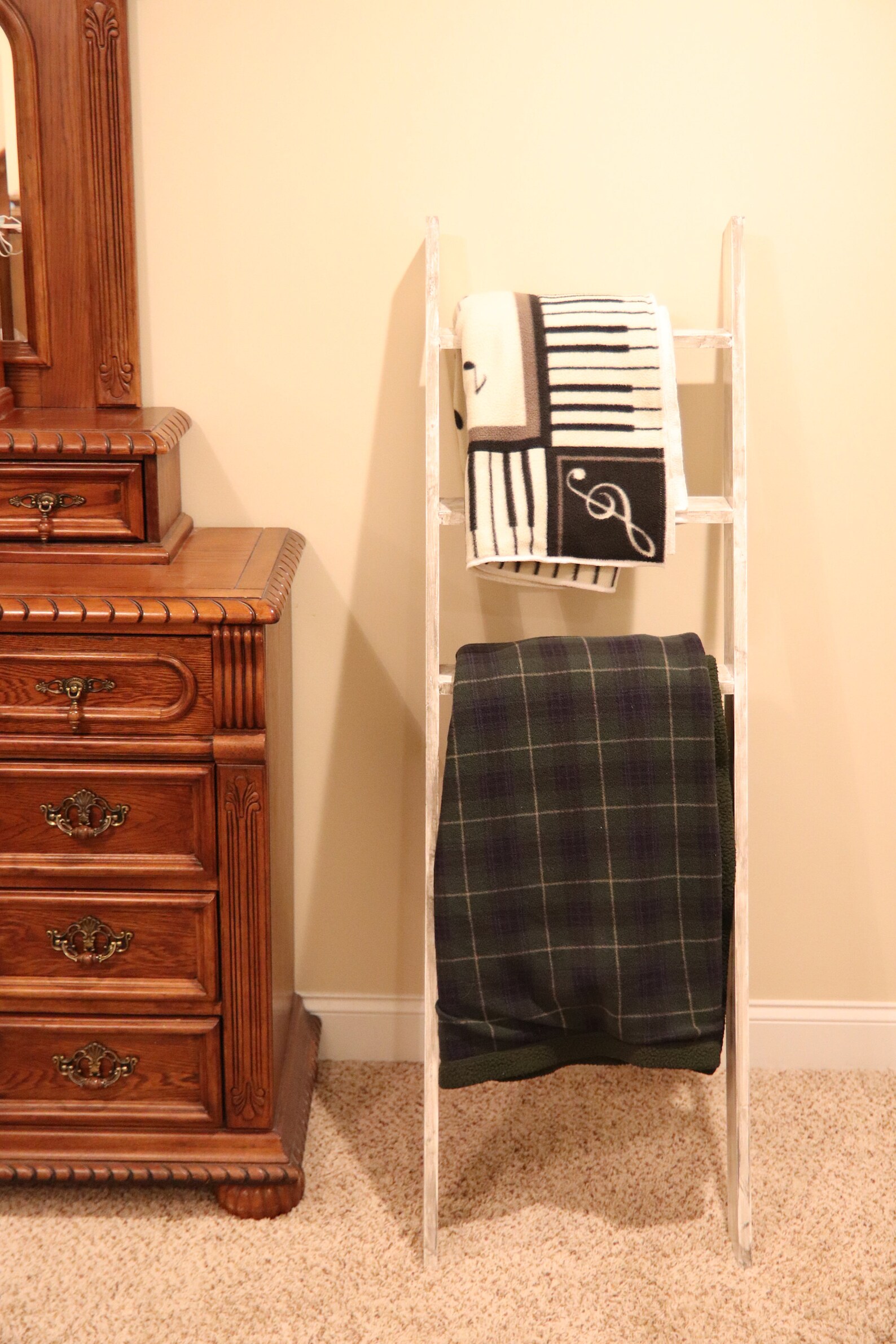 White Distressed Blanket Ladder / Stressed White Blanket Etsy