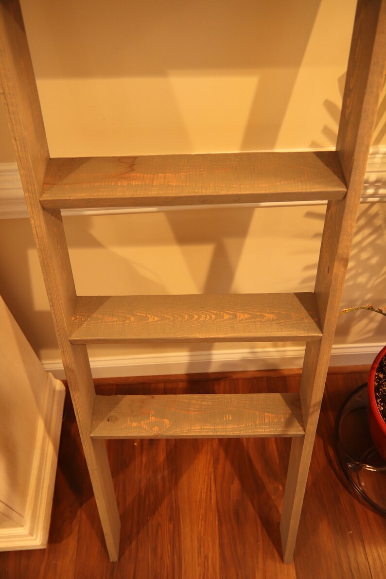 Blanket Ladder / Blanket Rack / Gray Blanket Ladder / Stained Etsy