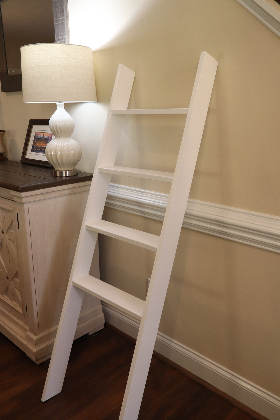 White Blanket Ladder / Blanket Ladder / White Blanket Rack / Etsy