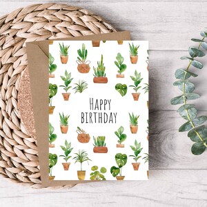 Tarjeta de cumpleaños imprimible - Tarjeta de cumpleaños de la planta - Tarjeta de feliz cumpleaños - Tarjeta de cumpleaños - Tarjeta imprimible - Tarjeta de la planta - Descarga digital
