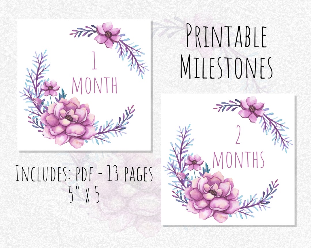 Printable Baby Milestones - Printable Milestones - Printable Milestone ...