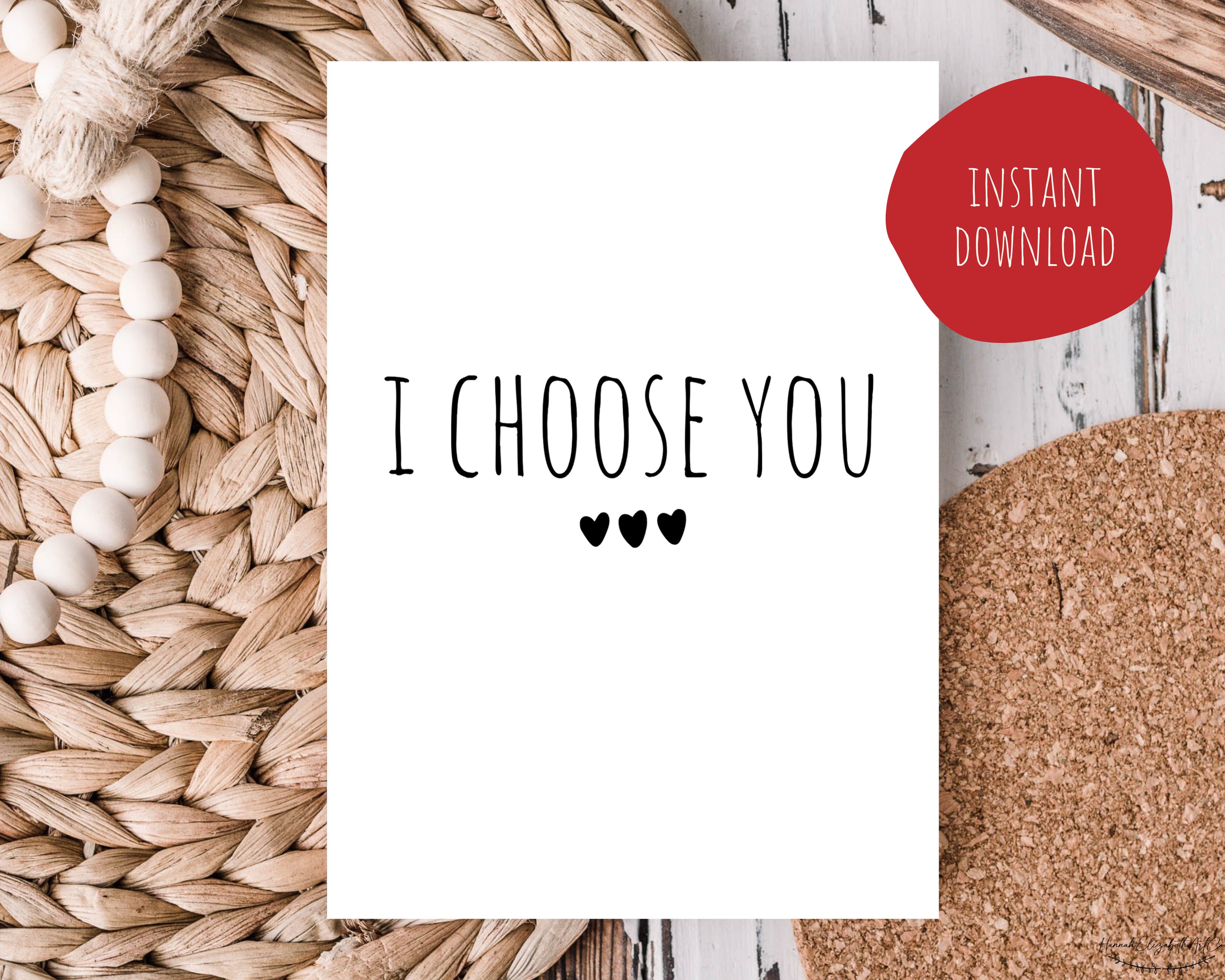 Printable Anniversary Card Printable Card Printable Love Card I Choose ...