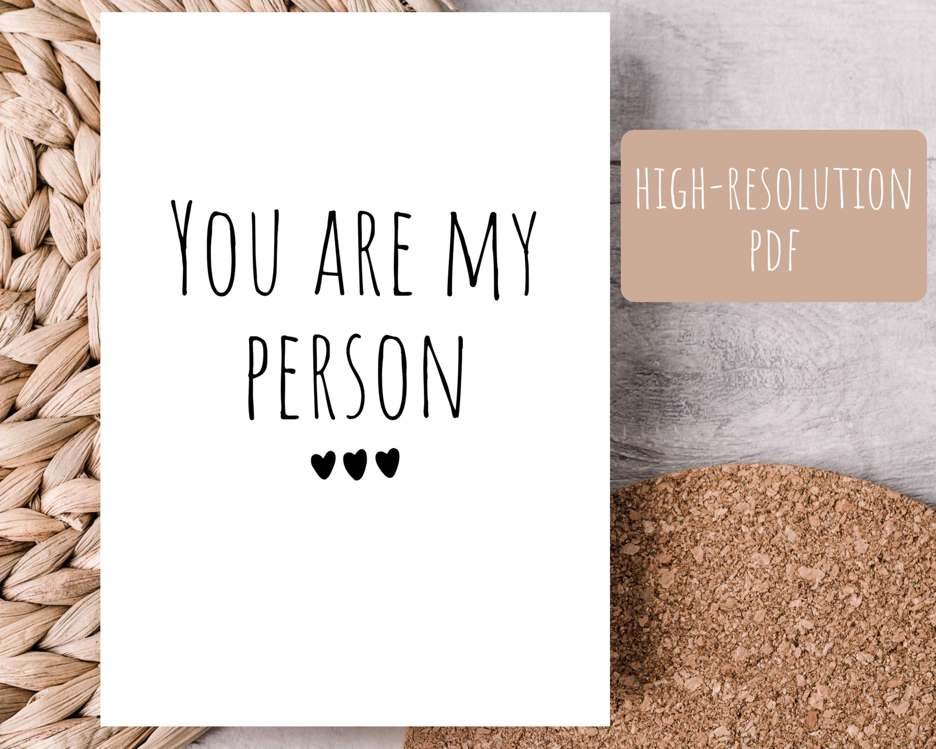 Printable Card - Printable Anniversary Card - You Are My Person ...