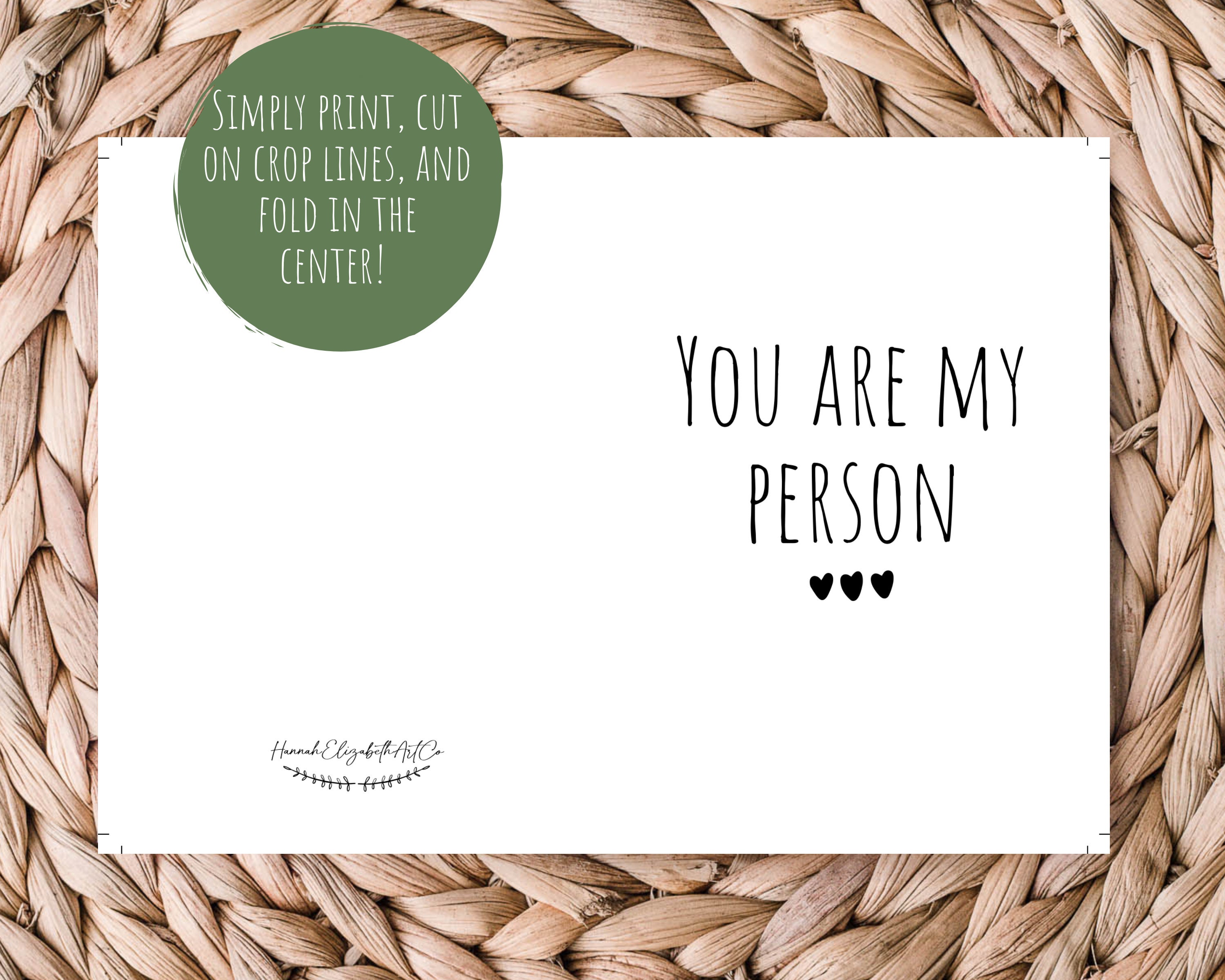 Printable Card - Printable Anniversary Card - You Are My Person ...