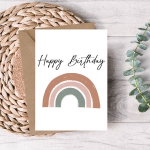 Printable Birthday Card - Rainbow Birthday Card - Happy Birthday Card - Birthday Card - Printable Card - Rainbow Card - Digital Download