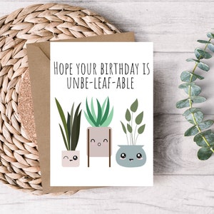 Tarjeta de cumpleaños imprimible - Tarjeta de cumpleaños de la planta - Tarjeta de feliz cumpleaños - Tarjeta de cumpleaños - Tarjeta imprimible - Tarjeta de la planta - Descarga digital