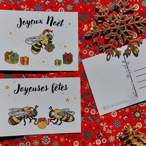 Carte postale Abeilles de Noël