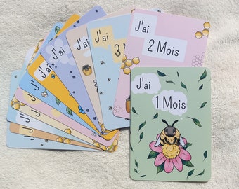 Baby milestone cards Bees